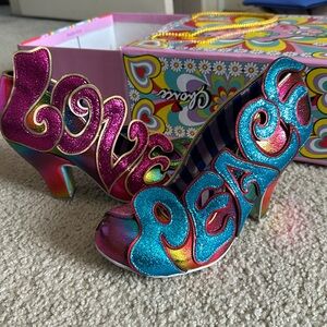 Whimsical Peace and Love Irregular Choice Heels - SIZE 38